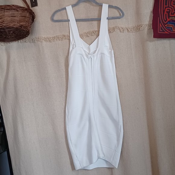 Ivory Sleeveless Bodycon Bandage Sheath Dress size L - Picture 2 of 7